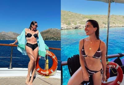 Giovanna Antonelli exibe barriga trincada em clique de biquíni