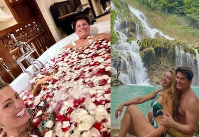 César Filho realiza momento romântico na banheira durante férias