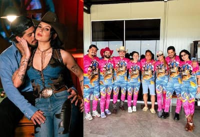Ana Castela e Zé Felipe usam roupas personalizadas em viagem familiar