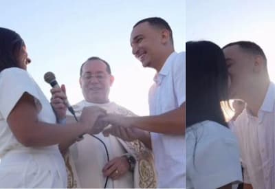 João Gomes e Ary Mirelle renovam votos de casamento no Cristo Redentor