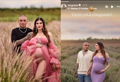 MC Guimê compartilha foto com a noiva grávida na reta final da gestação