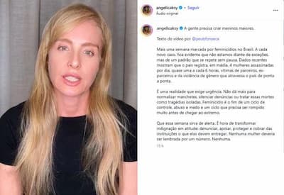 Angélica faz desabafo poderoso sobre criação de meninos após novos dados de feminicídio no Brasil