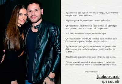 Deborah Secco se declara a Dudu Borges em rara postagem romântica