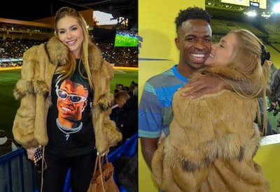 Virginia Fonseca chama atenção ao usar look com o rosto de Vini Jr. em dia de jogo