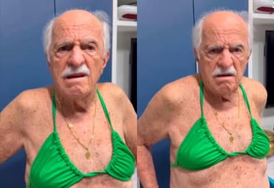 Ary Fontoura entra na trend do biquíni e diverte seguidores