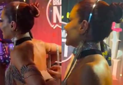 Gkay passa por perrengue com look de Carnaval após top rasgar na Sapucaí