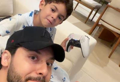 Murilo Huff mostra momento de diversão com o filho, Leo