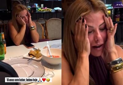 Poliana Rocha brinca após beber pela primeira vez em 10 anos durante almoço em família