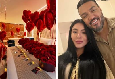 Belo surpreende Rayane com decoração romântica em hotel