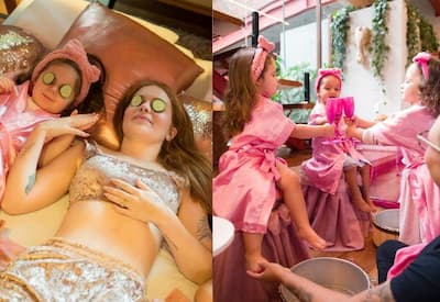 Filha de Viih Tube, de 3 anos, encanta ao curtir spa com as amigas