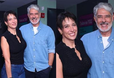 William Bonner surge em rara aparição com a esposa em evento no Rio