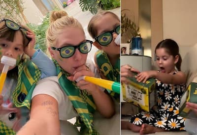 Virginia Fonseca entra em clima de Copa com as filhas