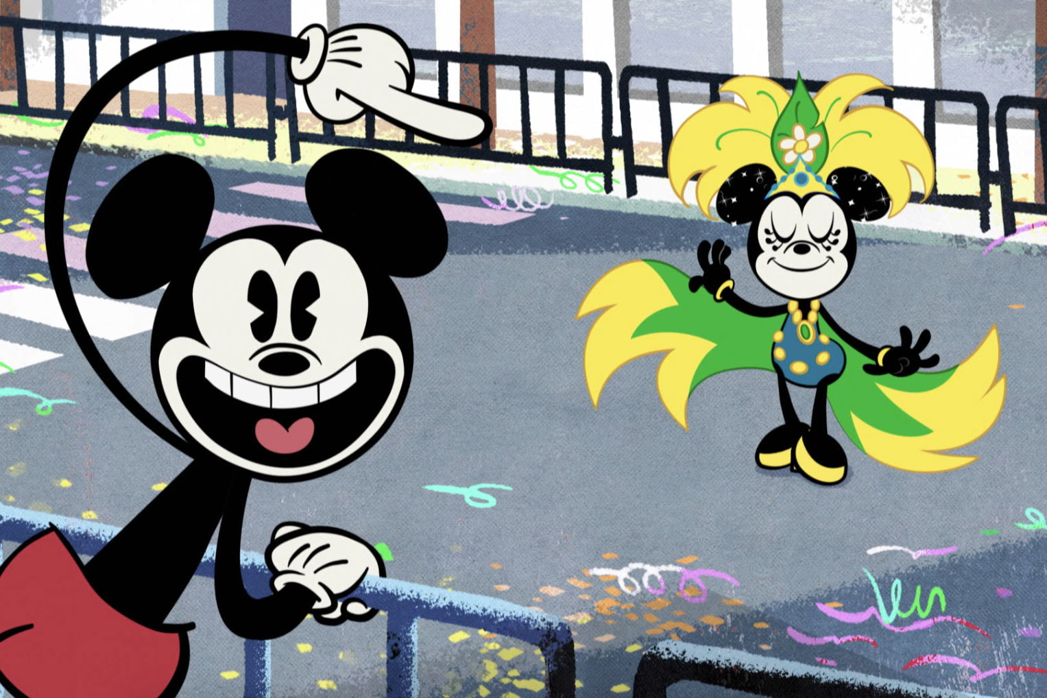 Mickey e Minnie curtindo o carnaval do Rio de Janeiro