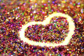 imagem de coração feito com glitter