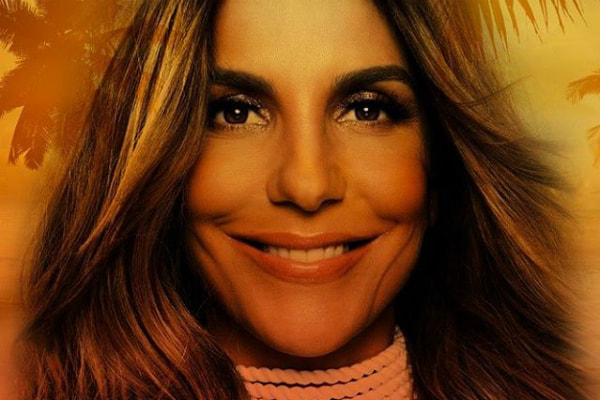 Rosto da Ivete Sangalo com fundo alaranjado