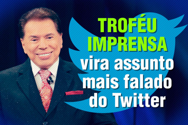 arte com imagem de silvio santos e passarinhos do twitter com o   texto 