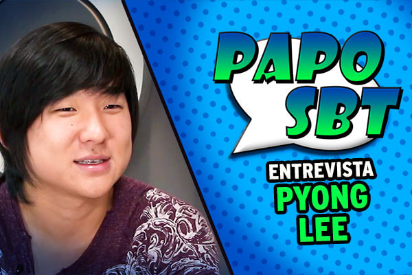 Logo do programa ´Papo SBT´ com a foto do Pyong Lee