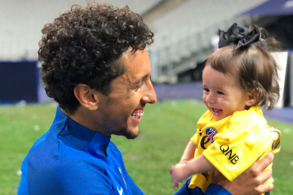 Marquinhos com a filha, Duda