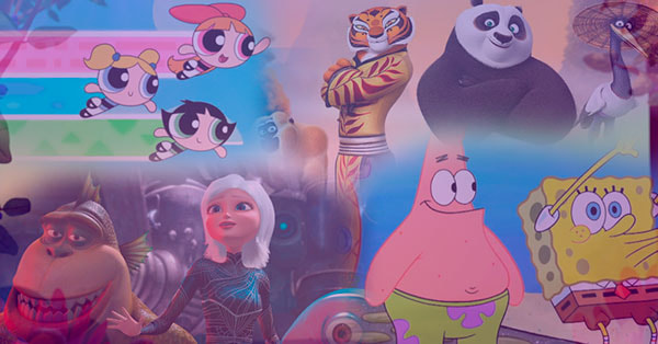 montagem com desenhos exibidos no bom dia & cia 