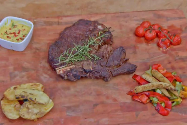Short Rib com molho mostarda e legumes grelhados do Fábio