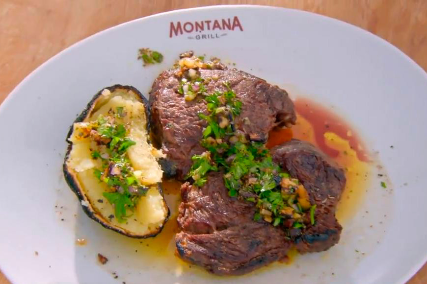 Bife Ancho temperado com chimichurri do Rômulo