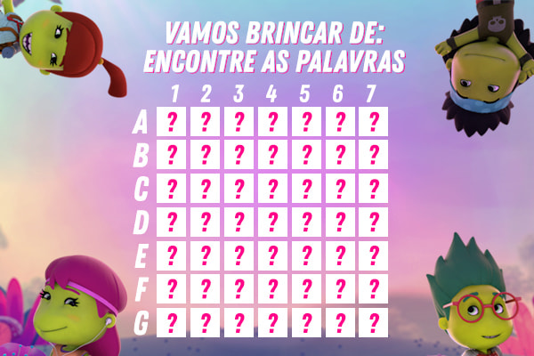 montagem em que aparecem os greens e o caça-palavras