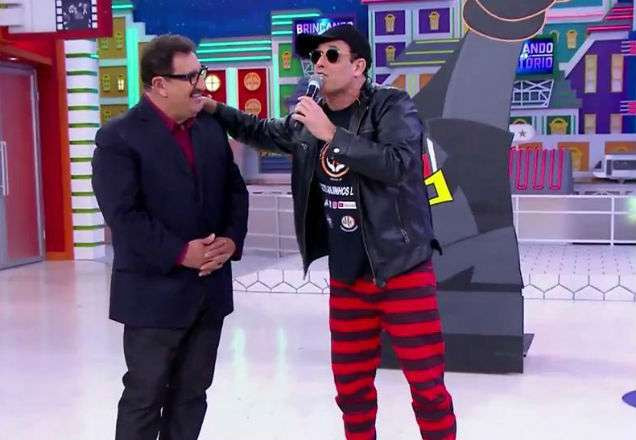 Sérgio Mallandro e Ratinho no palco