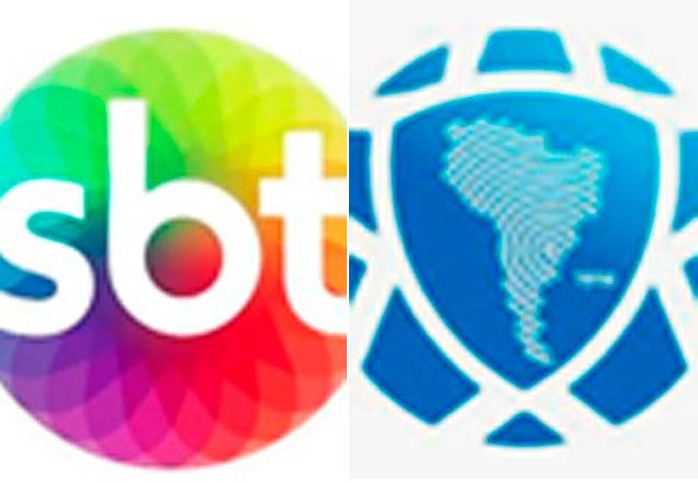 Logos do SBT e da Conmebol lado a lado