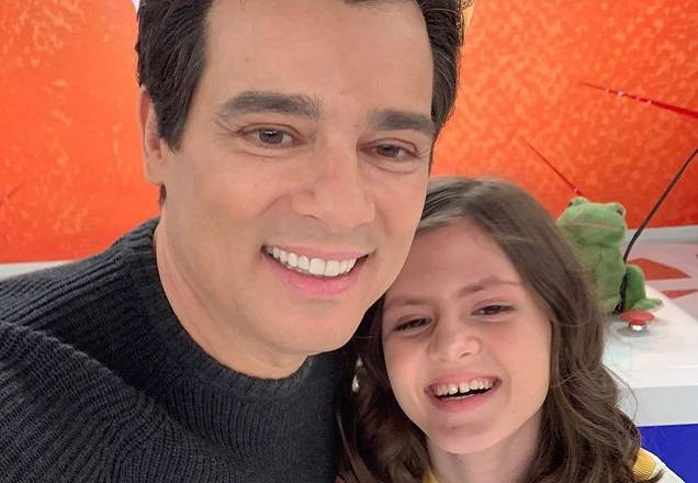 O apresentador Celso Portiolli com a filha, Luana
