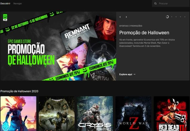 Print da tela da Promoção de Halloween da Epic Games Store