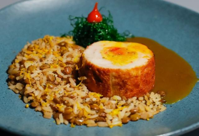 Involtini de Peru com Arroz de Lentilha