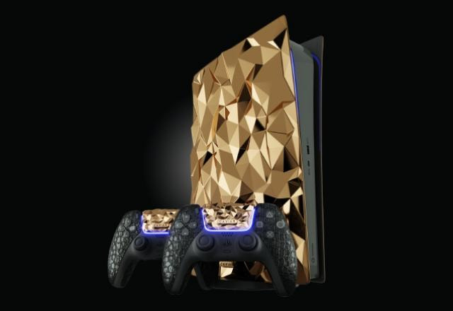 PlayStation 5 de ouro maciço