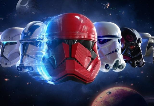 Diversos capacetes de stormtroopers