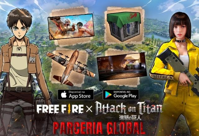 Free Fire e Attack on Titan