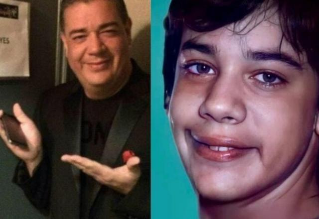 Arte com imagem dididia ao meio mostra Rey quando criança e agora
