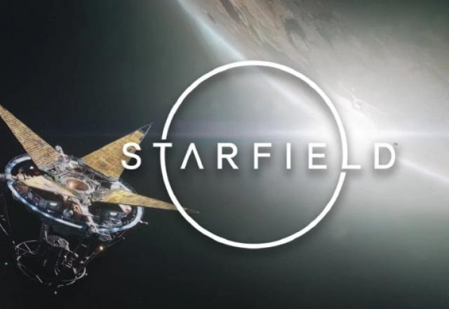Logo de Starfield  em imagem do trailer de revelação.