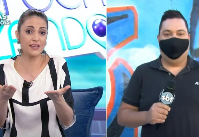 Chris Flores e o repórter Fofoquito