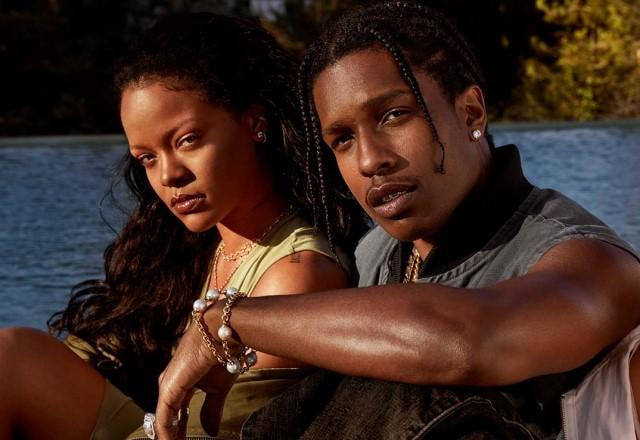Rihanna e A$AP Rocky em campanha da Fenty Skin