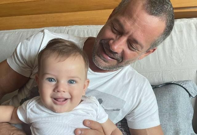 Malvino Salvador e o filho Rayan