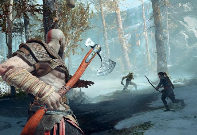 Imagem de gameplay de God of War.