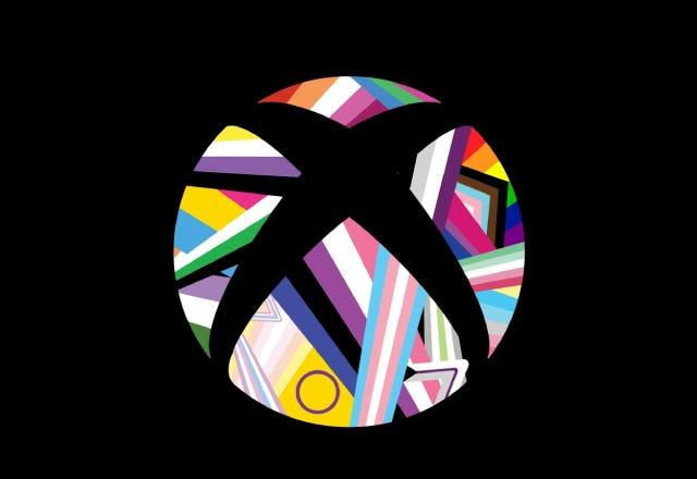 Símbolo do Xbox com as bandeiras LGBTQ+