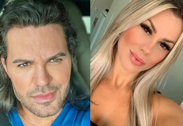 Montagem com Eduardo Costa e influenciadora