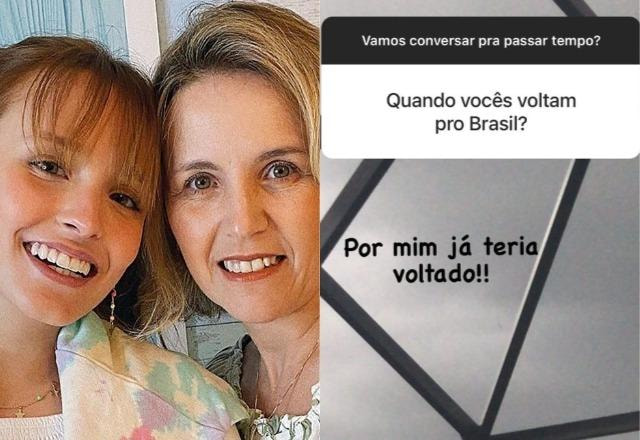 Larissa Manoela e sua mãe à esquerda, resposta de Silvana nos stories à direita