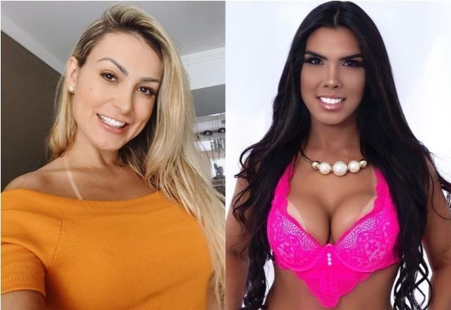 Andressa Urach à esquerda e Taty Sindel à direita