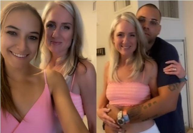 TikToker aparece em vídeo ao lado da mãe e do marido