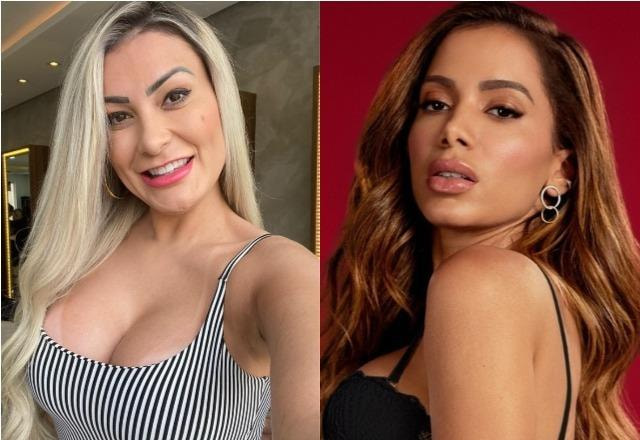 Andressa Urach à esquerda e Anitta à direita
