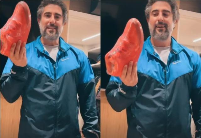 Marcos Mion mostra tênis milionário desenhado por Kanye West