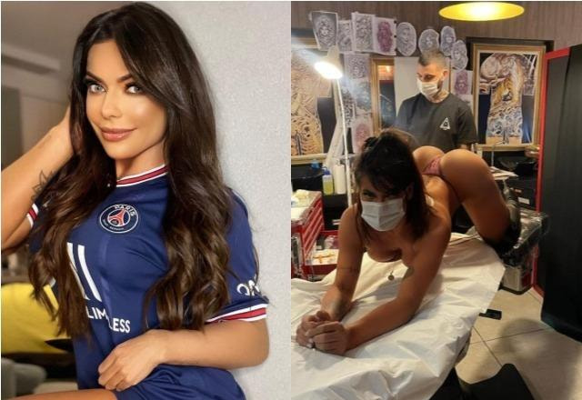 Suzy Cortez posa com camisa de Messi no PSG