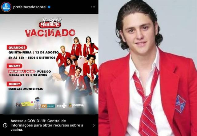 Campanha de vacinação de Sobral à esquerda; Christopher Uckermann à direita