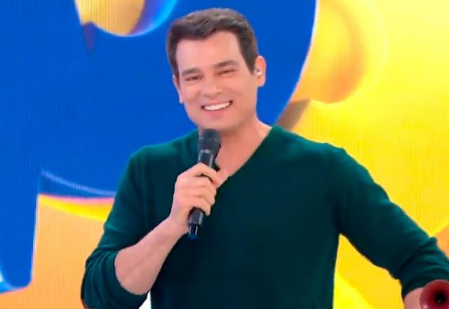 Celso Portiolli em momento do Domingo Legal